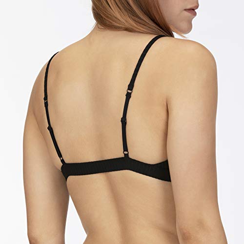 Hurley W Rib Triangle Surf Top Partes De Arriba Bikini, Mujer, Black, L