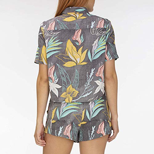 Hurley W Wilson Domino Set Top Camisas, Mujer, Oil Grey, L