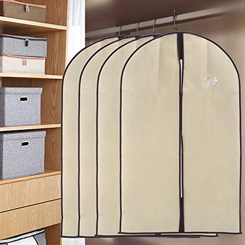 HUSL Fundas de Ropa con Cremallera 6 Piezas, Bolsa Tela de No-Wonven Cubiertas Protectora de Ropa Transpirables, Fundas de Ropa Antipolvo y Lavable para Vestidos,Trajes, Abrigos De Chaquetas Ropa