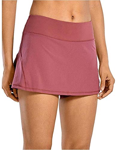 Huyghdfb Women's Active Skirts Shorts, Sport Mid Waist Pleated Tennis Golf Skirt Back Waist Pocket Zipper Clothes for Female (Grey, M)