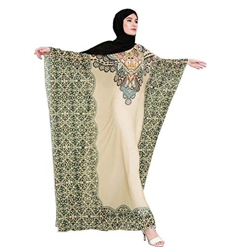 HX fashion Festkleid Musulmanes Dubai Islámico Musulmán Árabe India Turca De Vestimenta Casual Vestido De Noche Vestido Caftán (Color : Gelb, One Size : One Size)