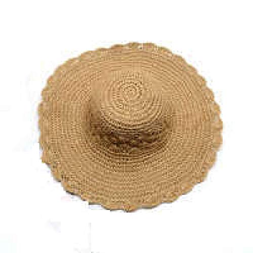 HX fashion Sombrero De Playa para Mujer 2018 Nuevo Sombrero De Paja Basic con Encaje Ondul