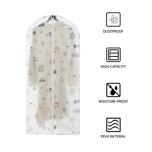 HYQ Fundas de Ropa, 12 Piezas Bolsa de Ropa A Prueba de Polvo, Reutilizable Lavable Cubiertas de Ropa, Funda Abrigo Ropa Trajes y Diseño de Cremallera para Vestidos de Fiesta, Trajes, Abrigos,etc.