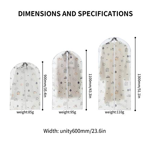 HYQ Fundas de Ropa, 12 Piezas Bolsa de Ropa A Prueba de Polvo, Reutilizable Lavable Cubiertas de Ropa, Funda Abrigo Ropa Trajes y Diseño de Cremallera para Vestidos de Fiesta, Trajes, Abrigos,etc.