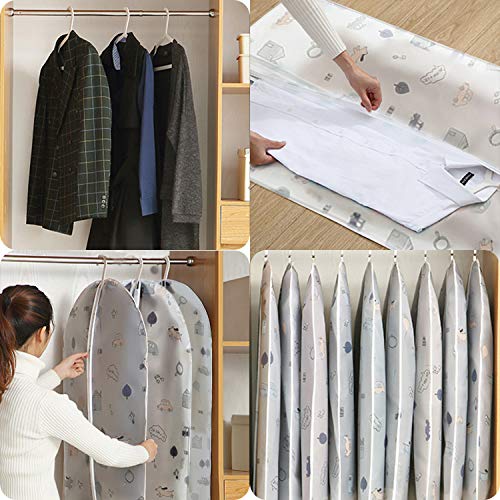 HYQ Fundas de Ropa, 12 Piezas Bolsa de Ropa A Prueba de Polvo, Reutilizable Lavable Cubiertas de Ropa, Funda Abrigo Ropa Trajes y Diseño de Cremallera para Vestidos de Fiesta, Trajes, Abrigos,etc.