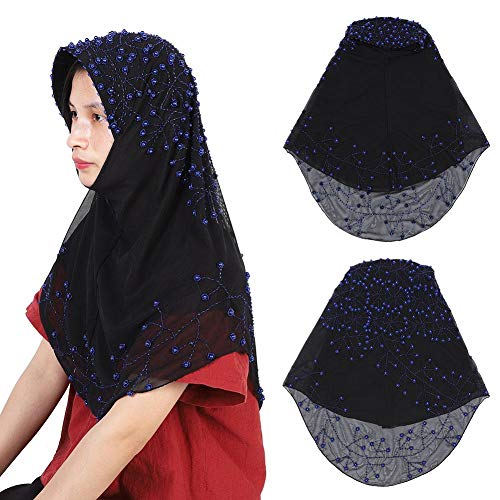 Hztyyier Pañuelo musulmán Velo de la Cara de Las Mujeres Cómodo y Transpirable Sombrero de Seda de Hielo Decoración Suministros religiosos(Tipo C)