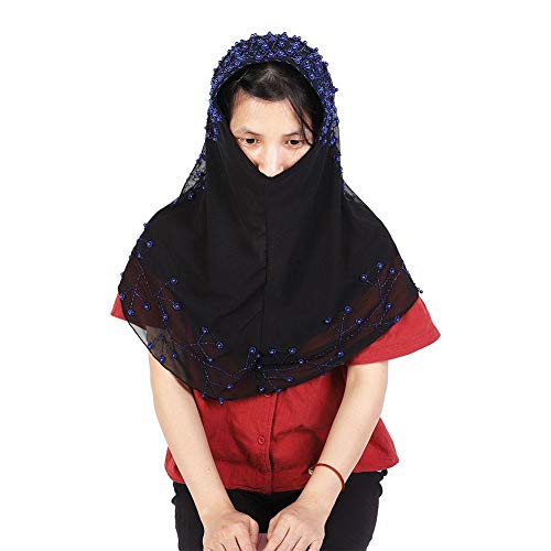 Hztyyier Pañuelo musulmán Velo de la Cara de Las Mujeres Cómodo y Transpirable Sombrero de Seda de Hielo Decoración Suministros religiosos(Tipo C)