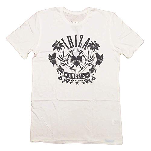 Ibiza Angels Camiseta Hombre con Logo Clásico - Crema, S - Small