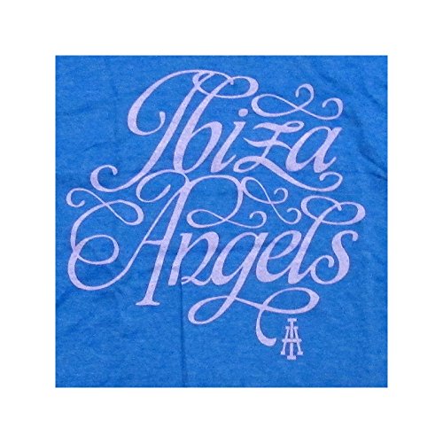 Ibiza Angels Camiseta Mujer Escritura - Azul Marga, L - Large