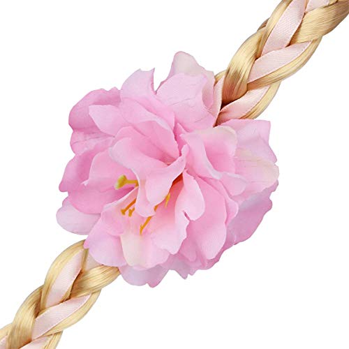 IBTOM CASTLE Disfraz infantil de princesa Rapunzel, largo, vestido de fiesta, cosplay, vestido de fiesta, carnaval, dama de honor, vestido de fiesta de cumpleaños, talla 98 – 140 Lila2pcs) 7-8 Años