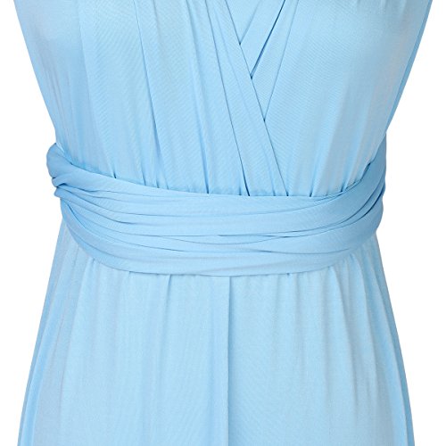 IBTOM CASTLE Vestido Largo sin Tirantes Elegante para Mujer de Fiesta para Boda Ceremonia Maxi Noche la Dama de Honor Azul Cielo M