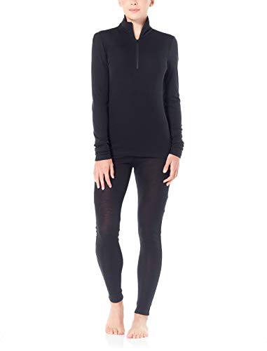 Icebreaker 175 Everyday LS Half Zip Camiseta, Mujer, Negro, XS