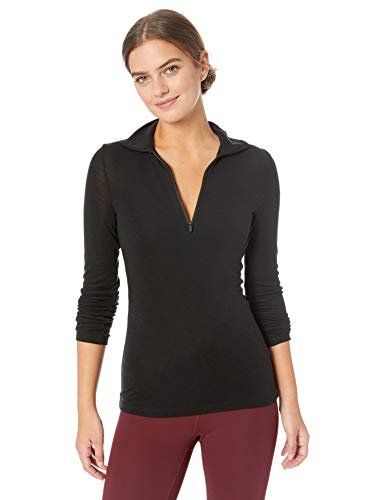 Icebreaker 175 Everyday LS Half Zip Camiseta, Mujer, Negro, XS