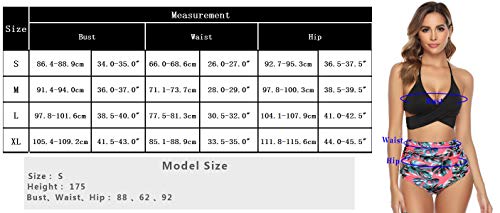 iClosam Bikini Mujer Push Up Cintura Alta,Traje de Baño Punto de Onda,Ropa de Baño con Relleno Sexy y Elegante 2 Piezas para Playa Natacion Piscina