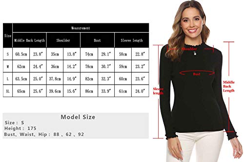 iClosam Camiseta Manga Larga Mujer Slim Fit Suelto Deportiva Casual Primavera Cuello Pullover Tops Elegantes Blusas Jersey Punto Suelto Top (Vino Tinto, XXL)