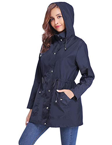iClosam Chaqueta Cortavientos Mujer Color SóLido Impermeable Mujer Sudadera Cremallera Manga Larga para El Aire Libre