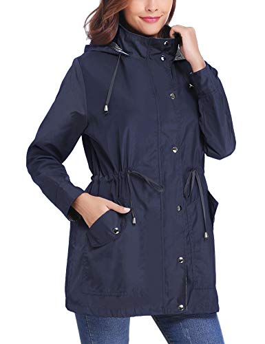 iClosam Chaqueta Cortavientos Mujer Color SóLido Impermeable Mujer Sudadera Cremallera Manga Larga para El Aire Libre