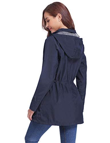 iClosam Chaqueta Cortavientos Mujer Color SóLido Impermeable Mujer Sudadera Cremallera Manga Larga para El Aire Libre