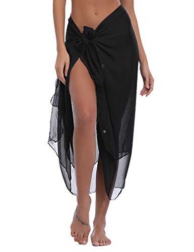 iClosam Cubierta de Traje de Baño para Mujeres, Ropa de Playa Transparente, color Negro, Talla única