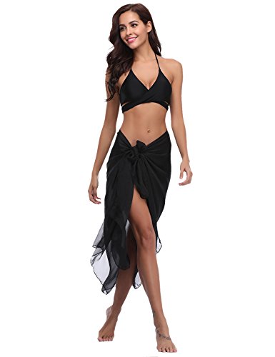 iClosam Cubierta de Traje de Baño para Mujeres, Ropa de Playa Transparente, color Negro, Talla única