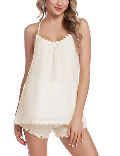 iClosam Especiales de Verano Pijamas Mujer Tirantes Verano Corto Set,Camiseta de Tirantes y Short Ropa de Dormir Sexy y Comodo