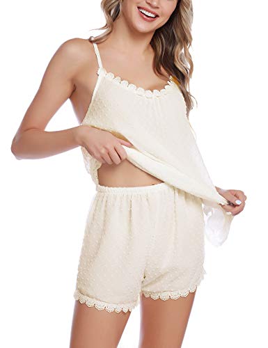 iClosam Especiales de Verano Pijamas Mujer Tirantes Verano Corto Set,Camiseta de Tirantes y Short Ropa de Dormir Sexy y Comodo