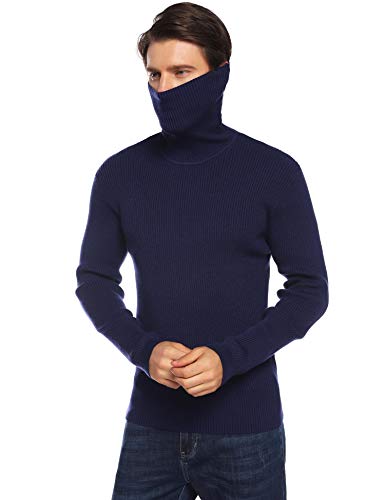 iClosam Jersey Cuello Vuelto Hombre Grueso Jerseis Negros Hombre Abrigados Sudadera Oficina OtoñO