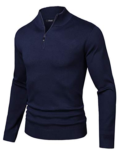 iClosam Jersey Hombre Cuello Cremallera Grueso Esencial Sudadera Sueter Pullover JerséIs Hombre Invierno
