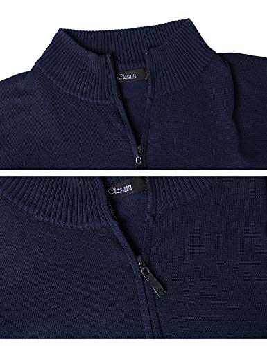 iClosam Jersey Hombre Cuello Cremallera Grueso Esencial Sudadera Sueter Pullover JerséIs Hombre Invierno