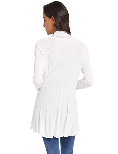 iClosam Ladies Cardigan Chaqueta Manga para Mujer Larga Delgada con Ligera SuéTer Jersey Chal Abierto Rebecas Playa Primavera Y Verano