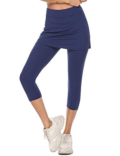 iClosam Pantalones de Falda de Tenis y Golf para Mujer Falda Deportivo con Bolsillos Tela Elástica（M,Azul）