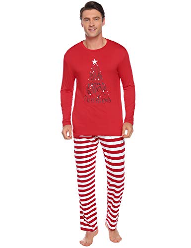 iClosam Pijamas De Navidad Familia Conjunto Pantalon y Top Mujer Hombre Niños Niña Algodón Camisetas De Manga Larga Sudadera Chándal