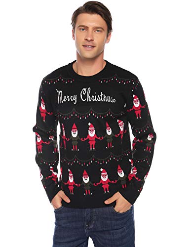 iClosam SuéTer De Hombre Y Mujer Unisex Navidad Cuello Redondo Esencial Navideño Pullover De Punto Jersey Sudaderas Sweater Invierno