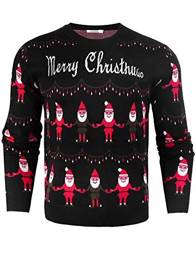 iClosam SuéTer De Hombre Y Mujer Unisex Navidad Cuello Redondo Esencial Navideño Pullover De Punto Jersey Sudaderas Sweater Invierno