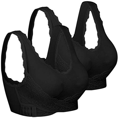 iClosam Sujetador Deportivo Encaje Mujer（1/2/3pack） Bra con Almohadillas Extraíbles para Yoga/Fitness/Ejercicio/USA de Diaria
