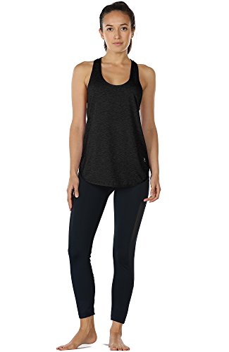 icyzone Camiseta sin Mangas de Fitness para Mujer Chaleco Deportivo (S, Negro)
