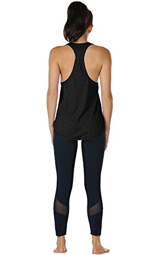 icyzone Camiseta sin Mangas de Fitness para Mujer Chaleco Deportivo (S, Negro)
