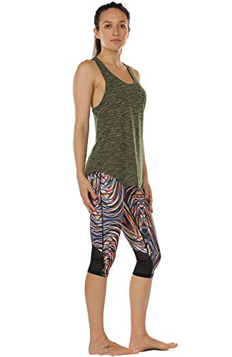 icyzone Camiseta sin Mangas de Yoga para Mujer Chaleco Deportivo (S, Ejercito Verde)
