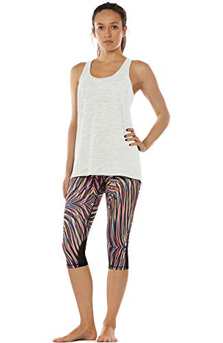 icyzone Camiseta sin Mangasde Fitness para Mujer (M, Blanco)