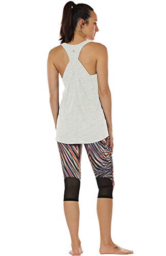 icyzone Camiseta sin Mangasde Fitness para Mujer (M, Blanco)