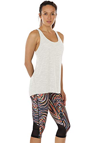 icyzone Camiseta sin Mangasde Fitness para Mujer (M, Blanco)