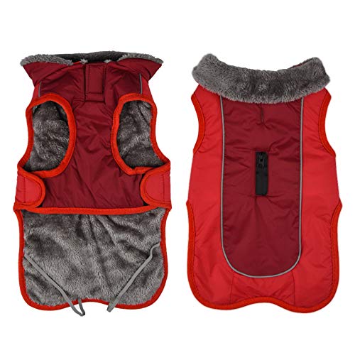 Idepet Chaqueta Abrigada para Perros, Traje para Nieve Resistente al Agua para Mascotas, Ropa Reflectante a Prueba de Viento para Perros pequeños, medianos y Grandes