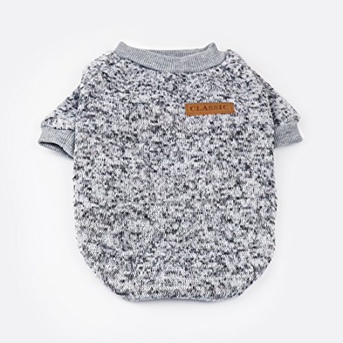 Idepet - Ropa para mascotas: jersey de forro polar para perros y gatos, S, Gris