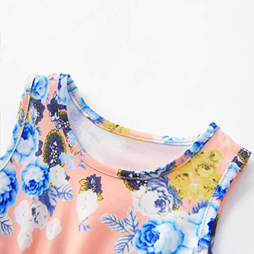 IFFEI Mommy and Me Vestido Largo a Juego Correa de Espagueti con Estampado Floral Vestido Largo sin Mangas Casual de Verano con Diadema Niña: 6-9M