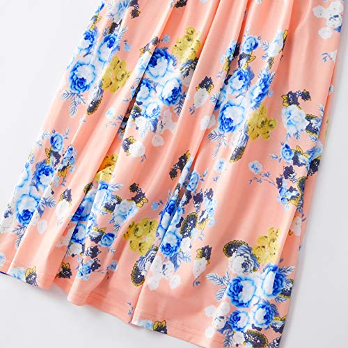 IFFEI Mommy and Me Vestido Largo a Juego Correa de Espagueti con Estampado Floral Vestido Largo sin Mangas Casual de Verano con Diadema Niña: 6-9M