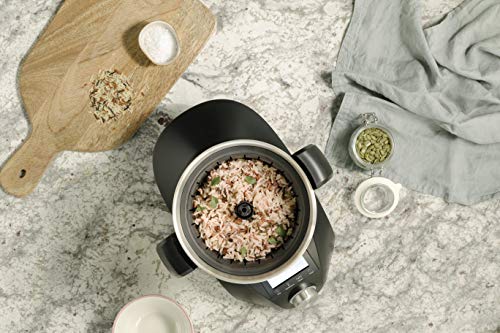 IKOHS CHEFBOT Compact STEAMPRO - Robot de Cocina Multifunción, Cocina al Vapor, 23 Funciones, 10 Velocidades con Turbo, Bol Acero Inoxidable 2,3 L, Libre BPA (con Vaporera y Recetario - Negro)