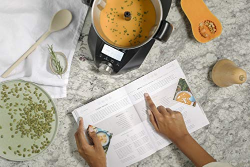 IKOHS CHEFBOT Compact STEAMPRO - Robot de Cocina Multifunción, Cocina al Vapor, 23 Funciones, 10 Velocidades con Turbo, Bol Acero Inoxidable 2,3 L, Libre BPA (con Vaporera y Recetario - Negro)