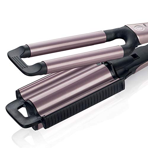 Imetec Bellissima GT20 10 My Pro Beach Waves - Plancha para Hacer Ondas Anchas y Estrechas, 3 Niveles Temperaturas, Placas Revestidas de Cerámica, Rosa Perla