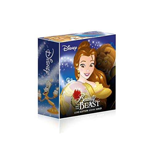 IMPACTO COLECCIONABLES Disney La Bella y la Bestia Edición Luxe - Moneda / Medalla bañada en Oro 24 Quilates - 65mm