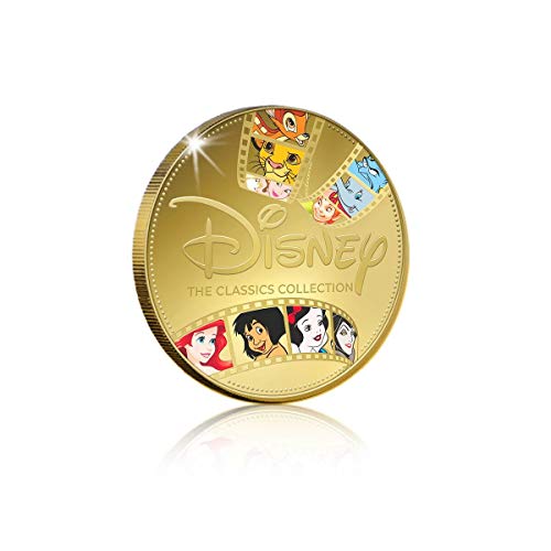 IMPACTO COLECCIONABLES Disney La Bella y la Bestia Edición Luxe - Moneda / Medalla bañada en Oro 24 Quilates - 65mm